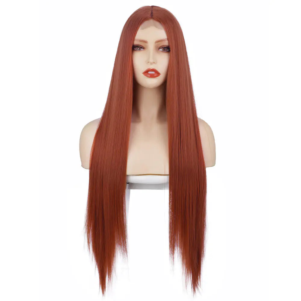 Front Lace Long Straight Hair Synthetic Wig
