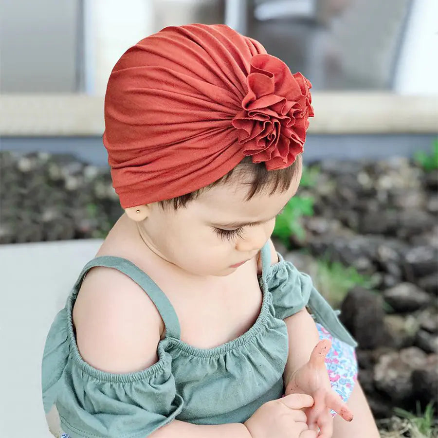 Cotton Floral Hat for Infants - Stylish Fall Winter Design