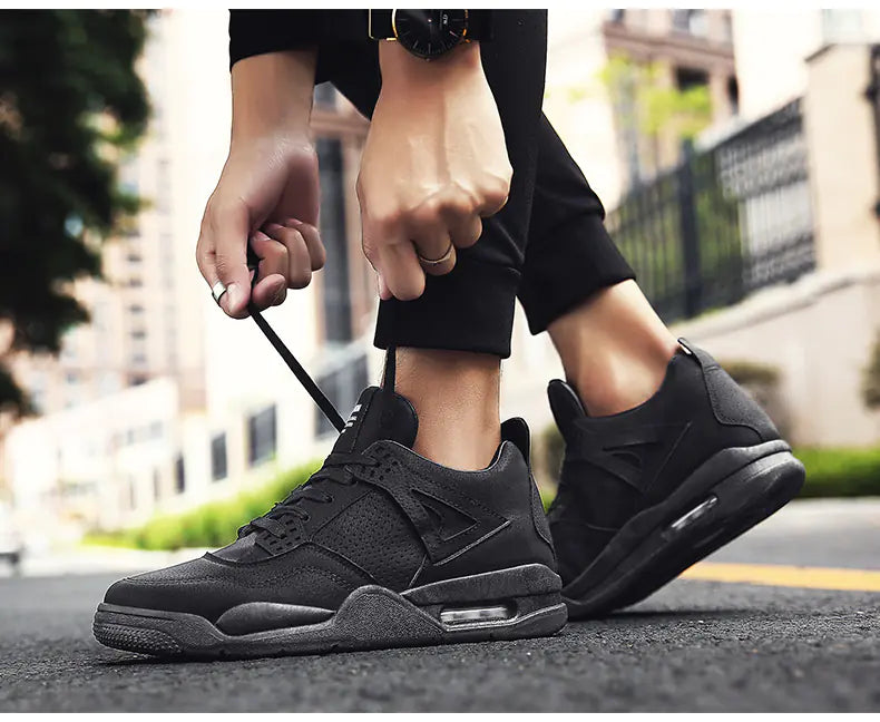 Men's Retro Leather Mid-Top Casual Running Shoes
