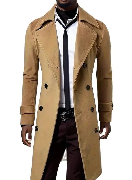 2024 Men's Double-Breasted Woolen Jacket (Autumn/Winter)