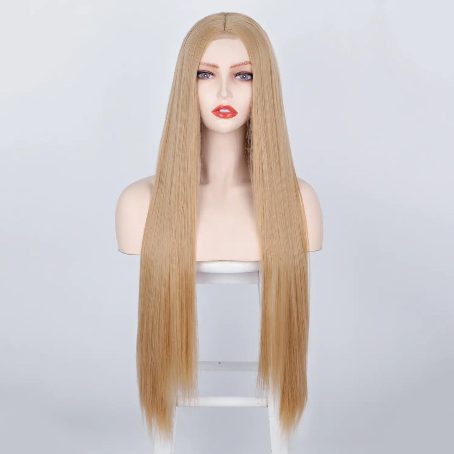 Front Lace Long Straight Hair Synthetic Wig