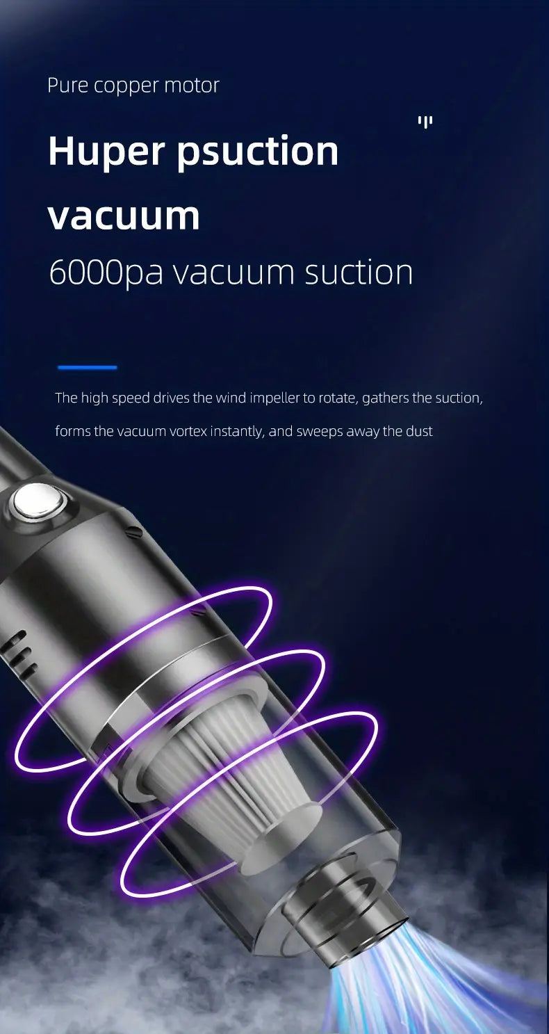 Wireless Car Vacuum Cleaner with Powerful Suction