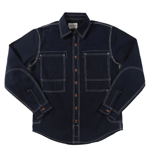 High-Quality Heavy Denim Vintage Work Shirt for Men