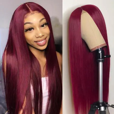 Medium Long Straight Natural Lace Front Wig
