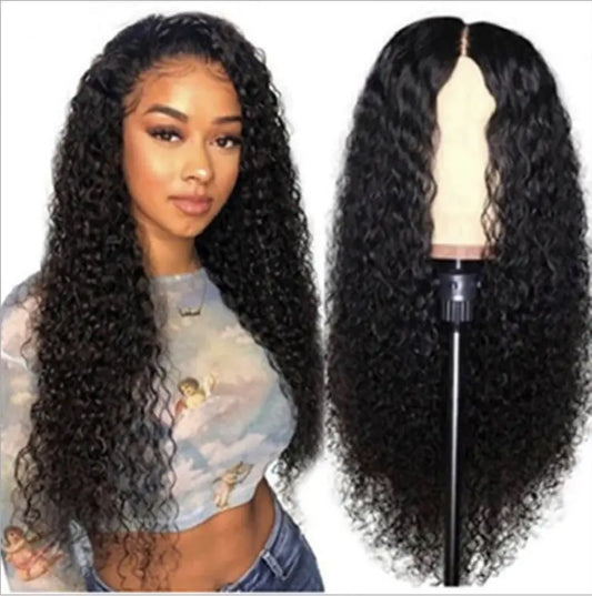 Black Long Curly Wig for Women - High-Temperature Fiber