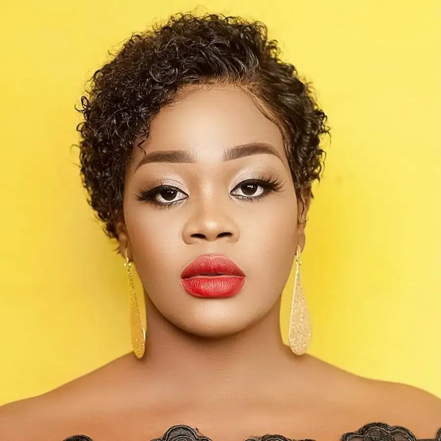 African Short Curly Black Hair for Women