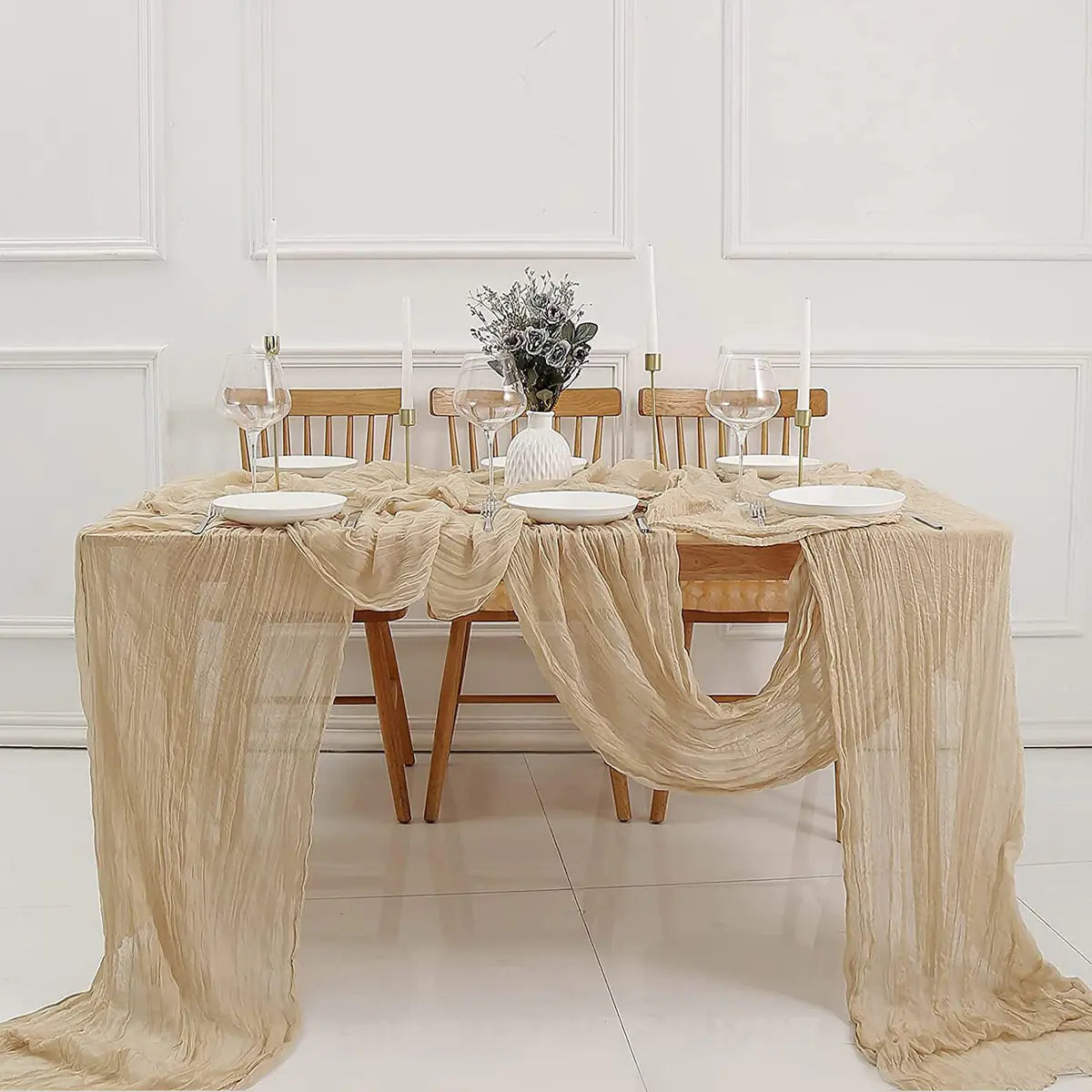 Bali Wrinkle Table Runner for Wedding Party Decor