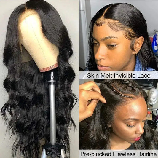 Black Wavy Lace Front Wig for Women