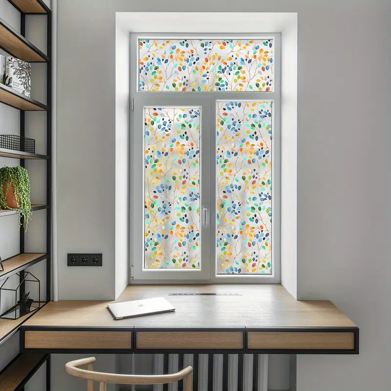 Color Leaf Pattern Privacy Window Film with UV Protection
