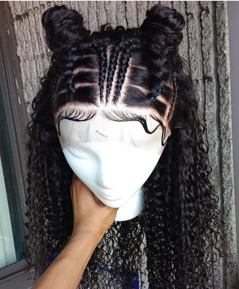 New Long Curly Lace Wig for Women - Black Hairpiece