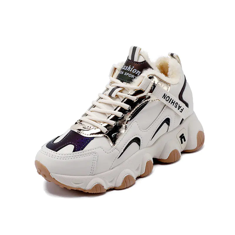 Women's High-Top Velvet Sports Shoes for Cold Weather