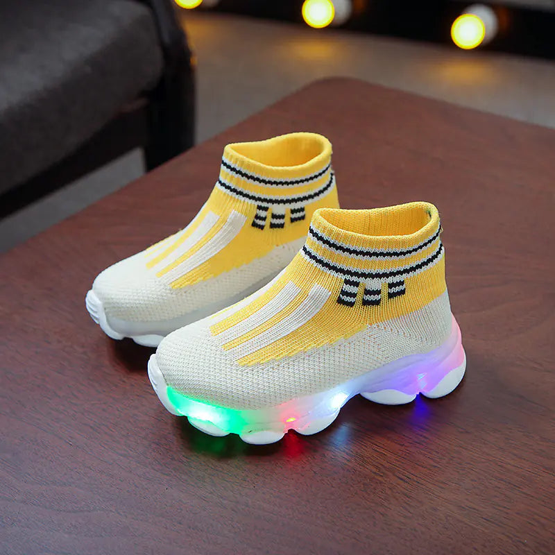 Children's Breathable LED Light Sneakers