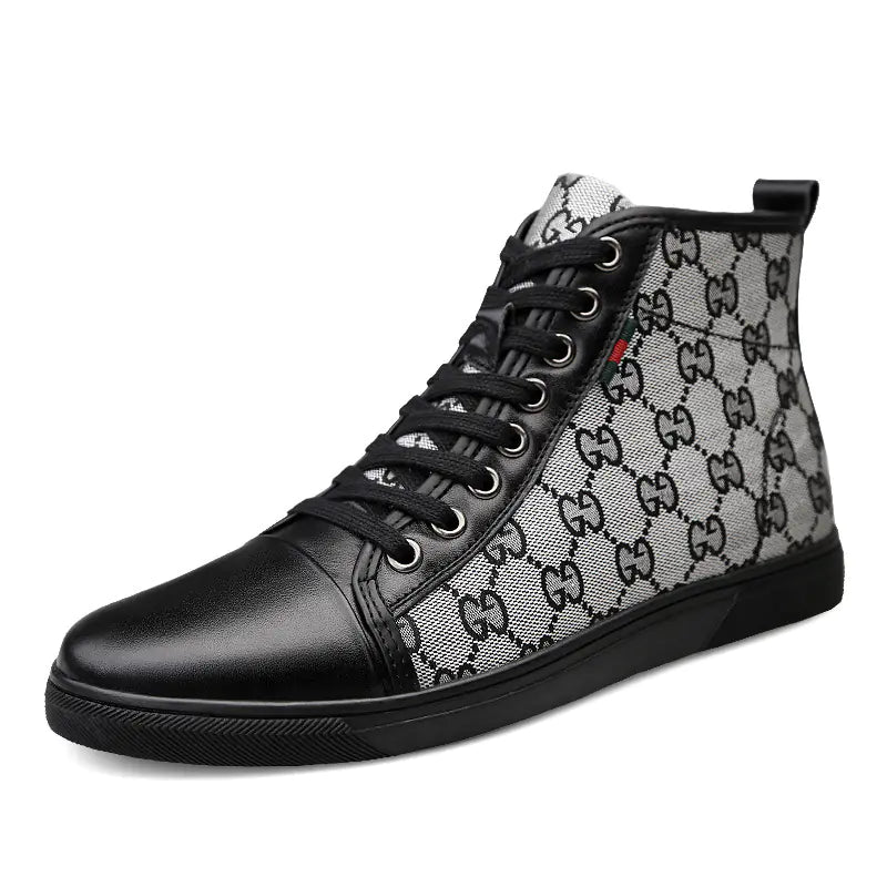 2023 Winter Men's High-Top Fashion Sneakers with Warm Lining