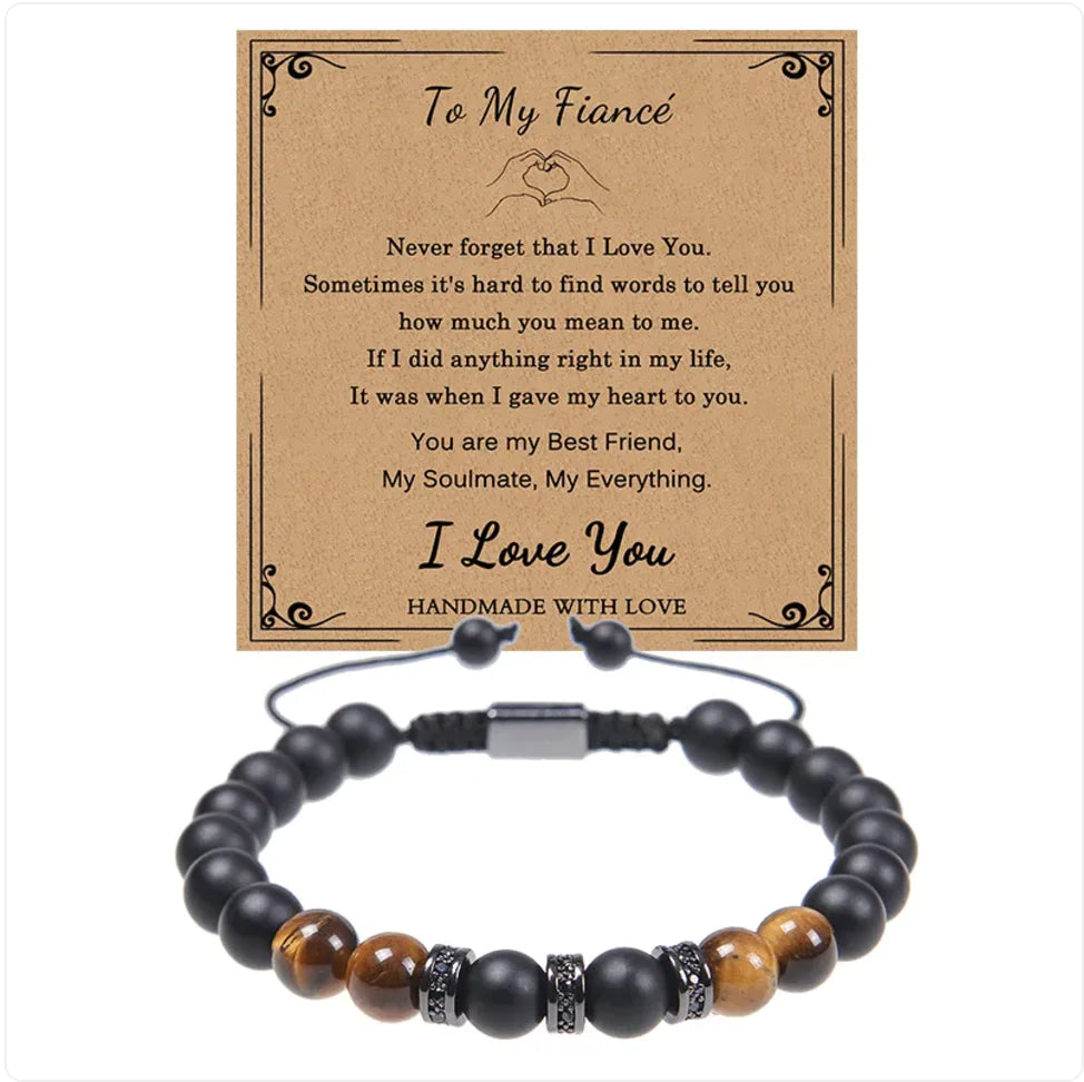 Natural Stone Bracelet with Greeting Card