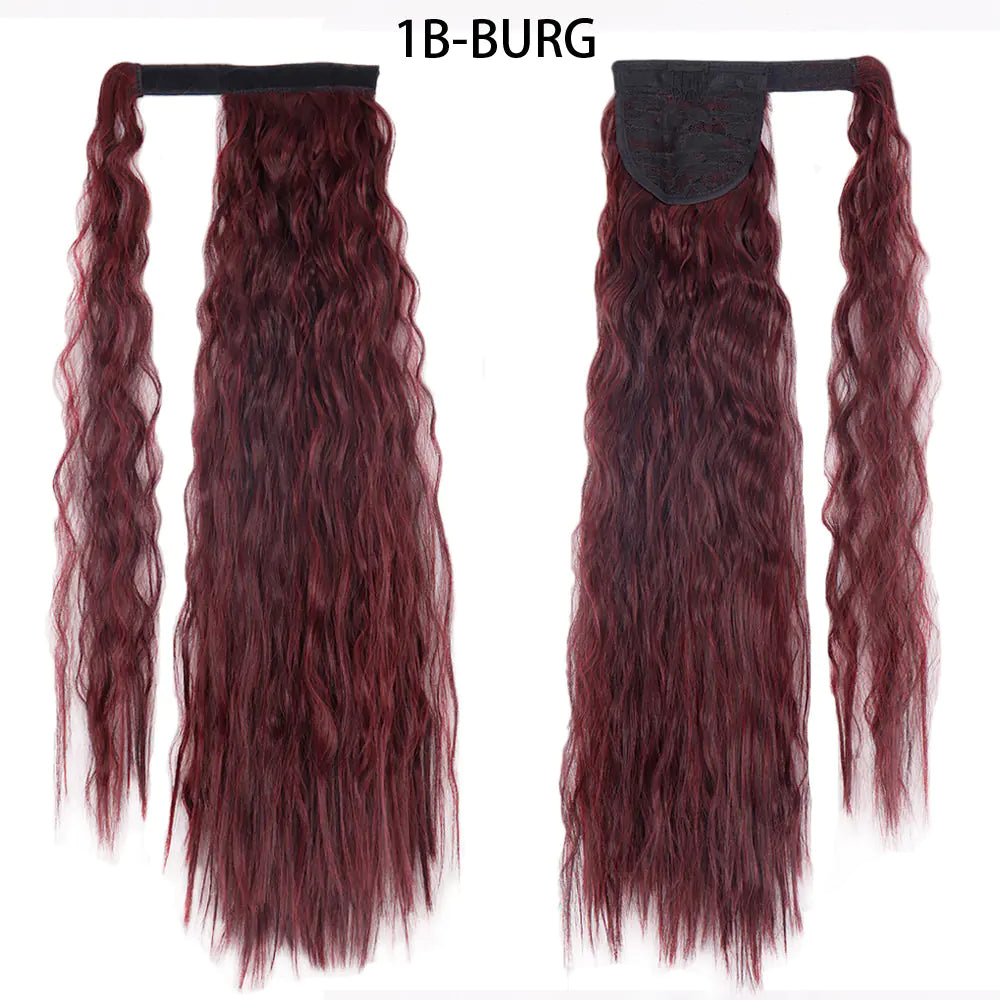 Water Wave Ponytail Wig with Velcro Band (High Temp Fiber)