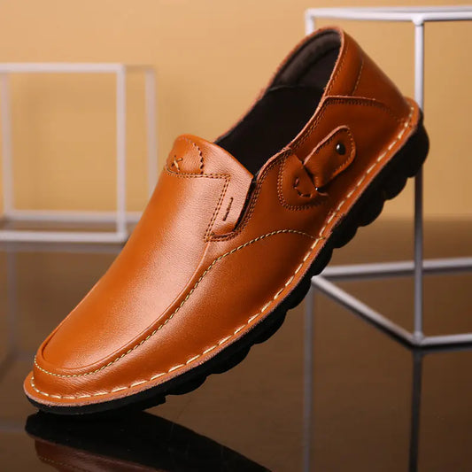 Men's Leather Dress Shoes - Business Slip-On Loafers