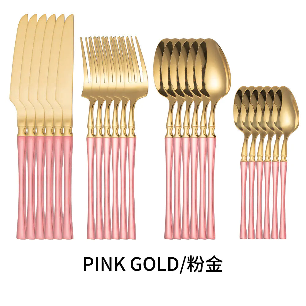 Titanium Coated Stainless Steel Cutlery Set for Dining