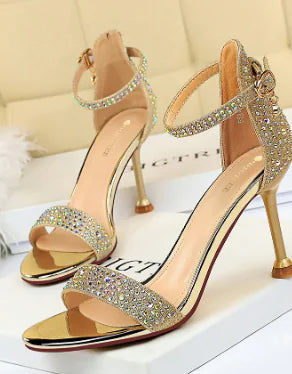 Rhinestone-Embellished Sandals