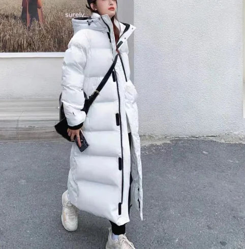 Oversized Long Over-the-Knee Padded Bread Coat (One Piece)