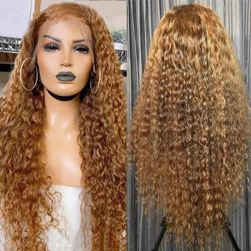 Long Curly Brown Corn Perm Wig for Women