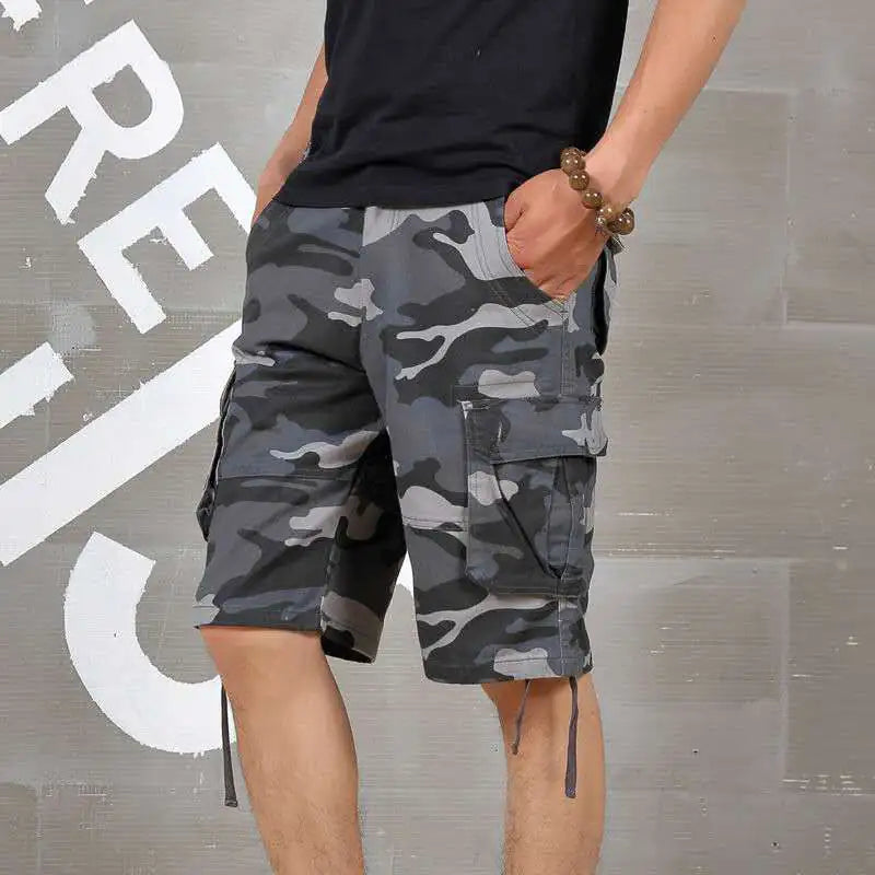 Vintage Camouflage Bermuda Shorts for Men (One Pair)
