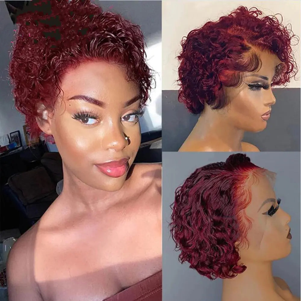 Popular Wine Red Short Curly Wig for Women