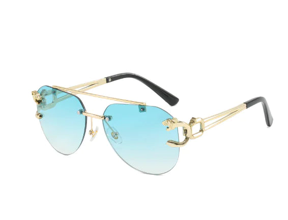 Presley Sunglasses - UV400 Unframed Leopard Design (One)