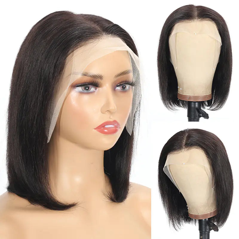 Human Hair Lace Front Bob Wig 13*4 Straight