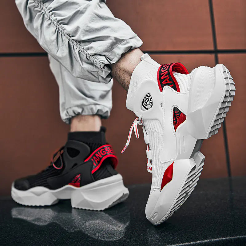 Men's High-Top Sock Sneakers - Breathable and Stylish