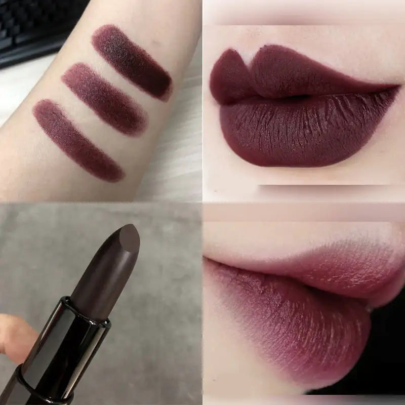 Dark Purple Chocolate Brown Matte Lipstick