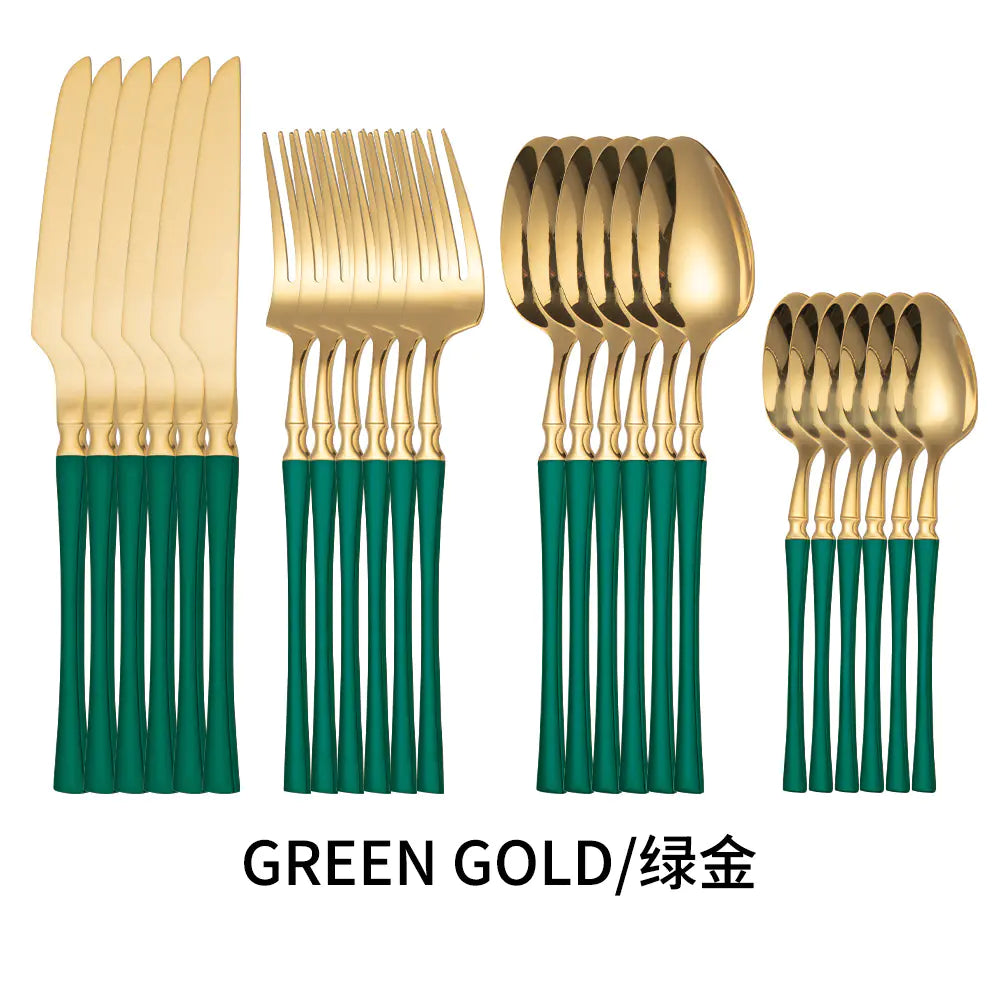 Titanium Coated Stainless Steel Cutlery Set for Dining