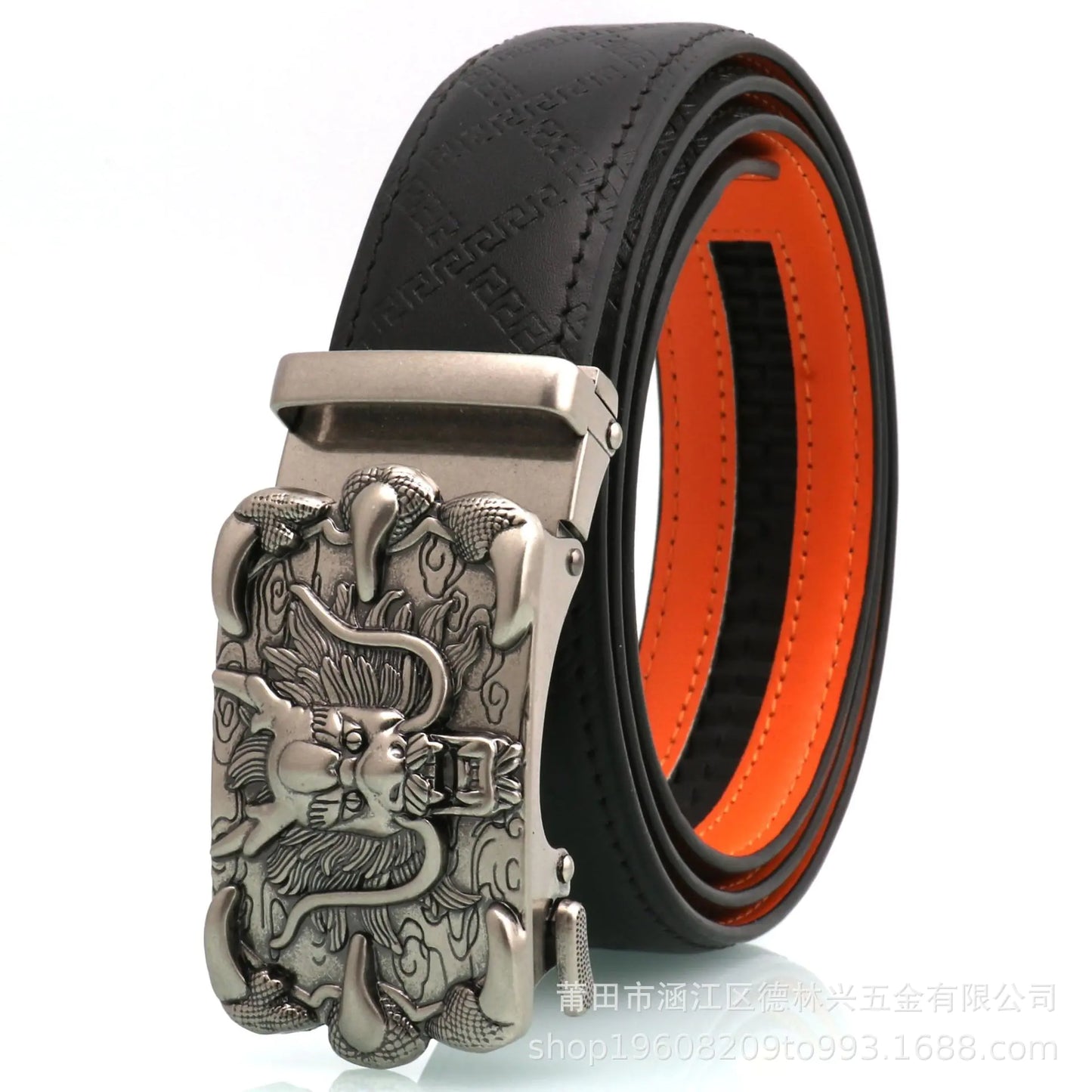 Deli Xing Retro Automatic Buckle Men's Leather Belt