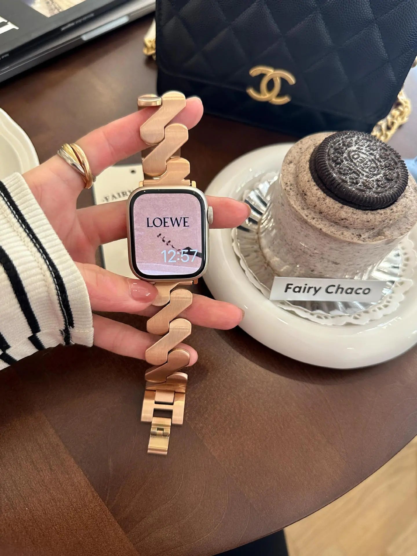 Metallic Wave Pattern Apple Watch Band for iWatch 8765