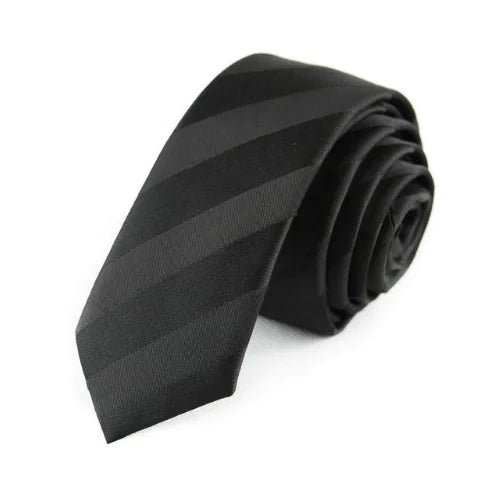 5cm Men's Narrow Business Black Striped Tie