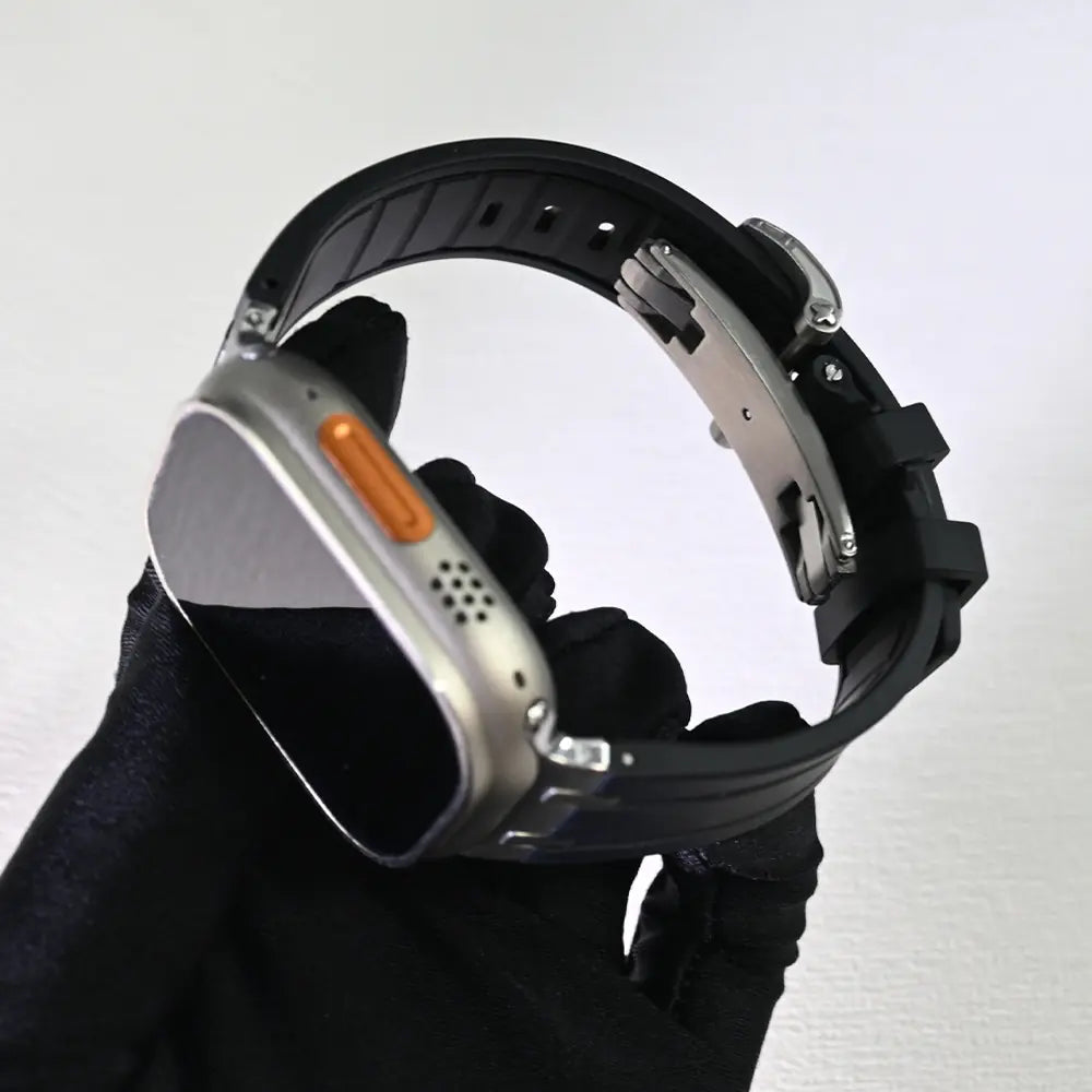 Liquid Silicone Strap with Butterfly Buckle for Apple Watch