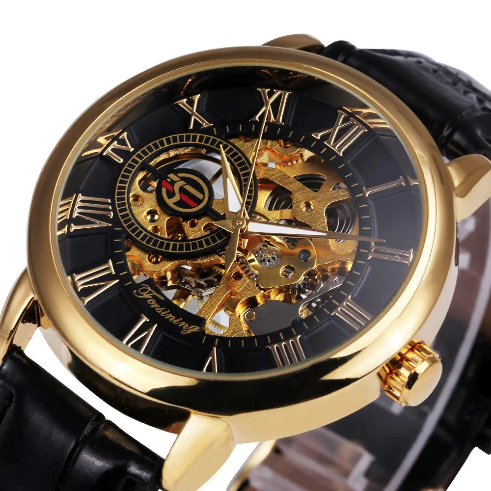 Men's Stylish Vintage Hollow Mechanical Watch