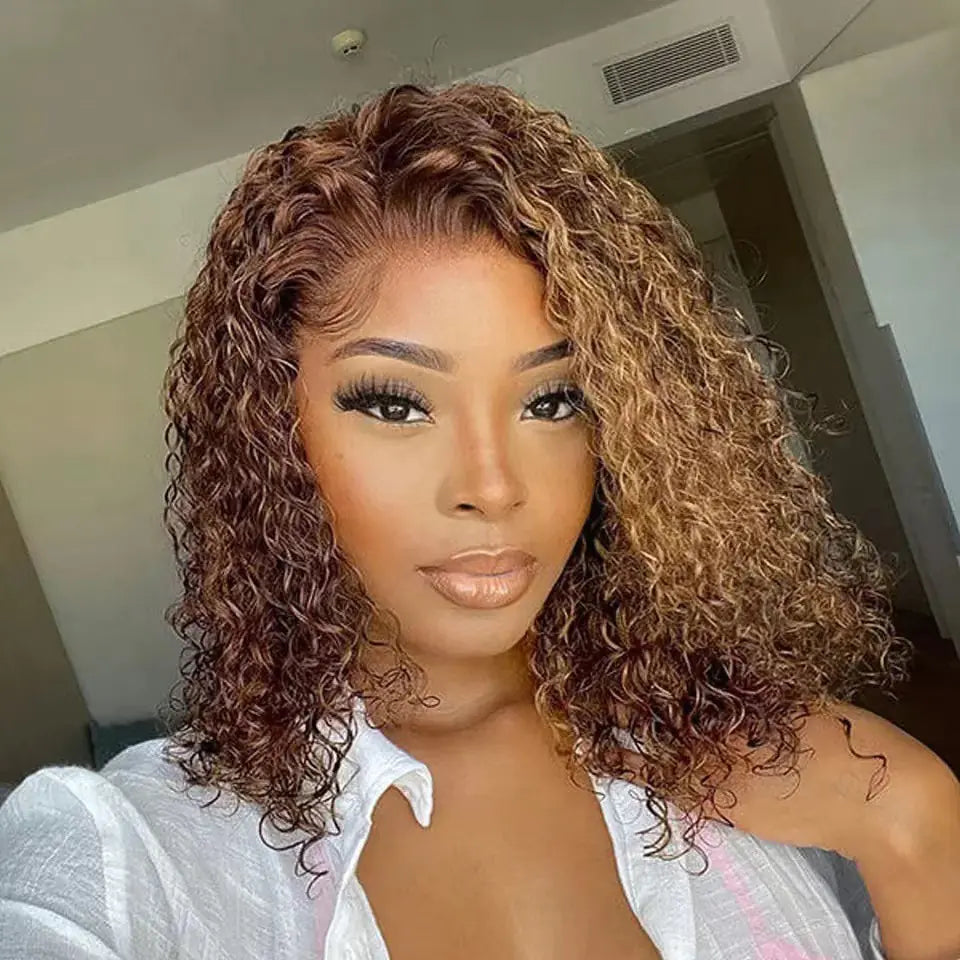 Water Wave Lace Front Wig with Gradient Color