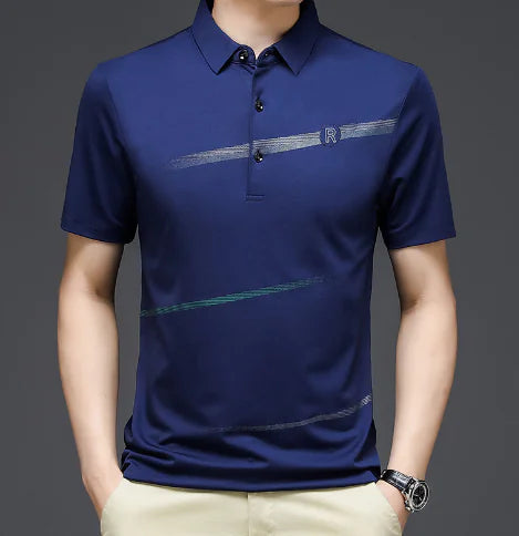 Roy Printed Dark Green Polo Shirt for Men (One Piece)