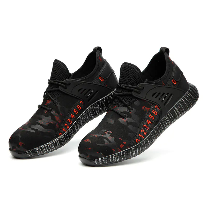 Fashionable Safety Work Shoes, Camouflage Breathable Design