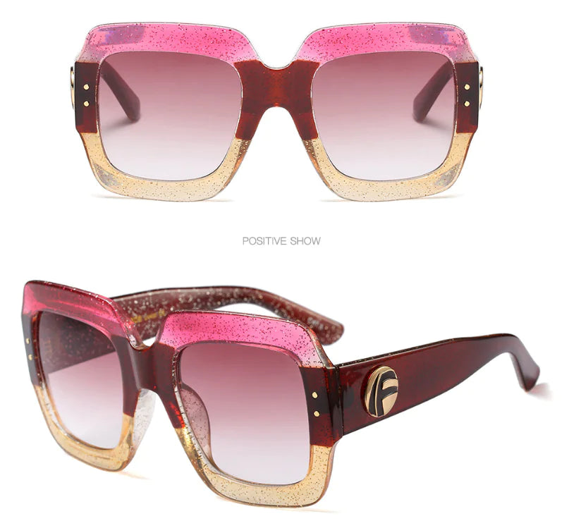 Fashionable Tri-Color Frame Sunglasses with Luxury Design