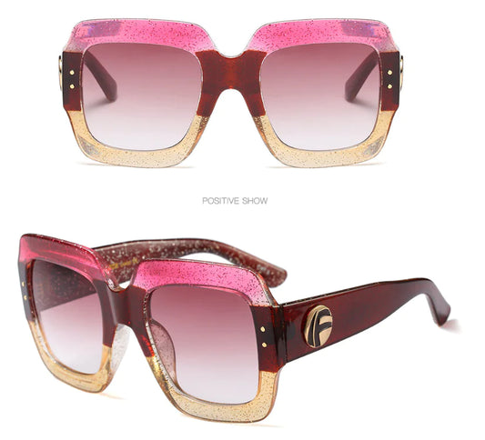 Fashionable Tri-Color Frame Sunglasses with Luxury Design