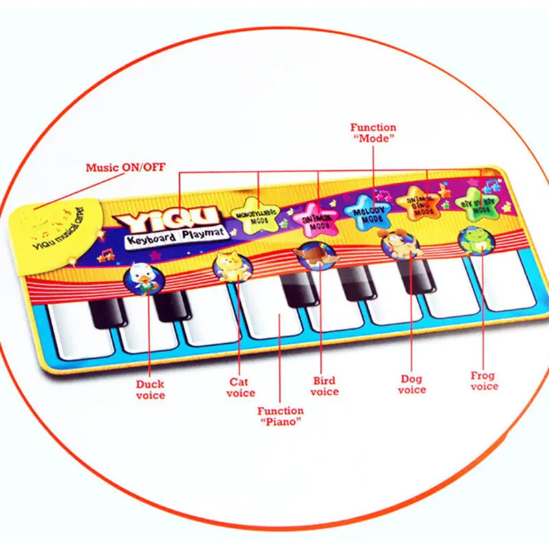 Multifunctional Music Play Mat for Kids with Piano