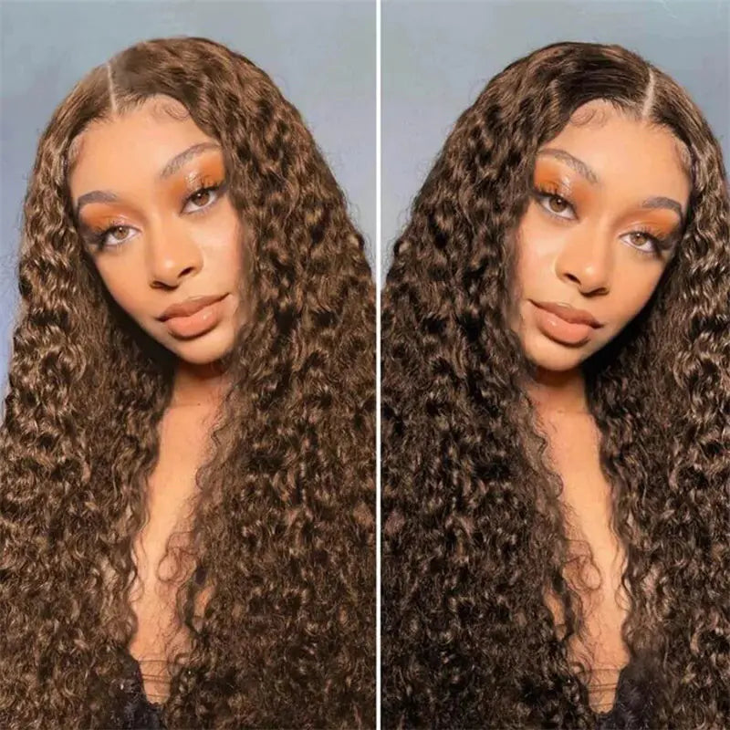 African Curly Long Hair Wig with Middle Part (Full Set)