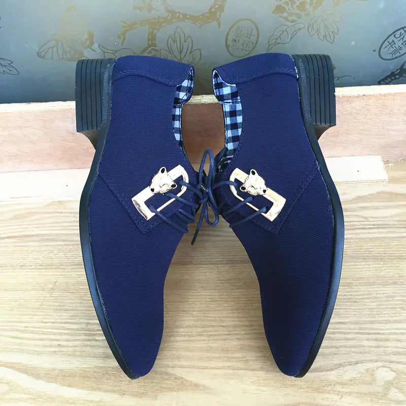 Men's Breathable Fabric Pointed Toe Dress Shoes