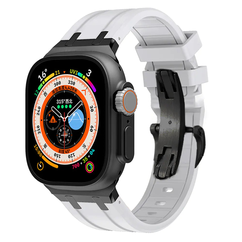 Liquid Silicone Strap with Butterfly Buckle for Apple Watch