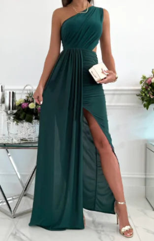 Freya One-Shoulder Summer Dress with Slit (One Piece)