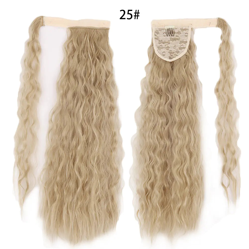 Water Wave Ponytail Wig with Velcro Band (High Temp Fiber)