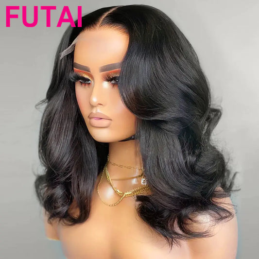 Short Body Wave Human Hair BOB Wig with Lace Front