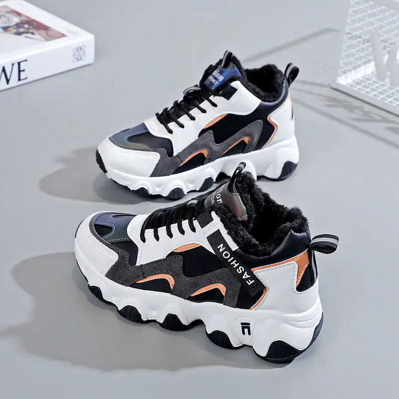 Women's High-Top Velvet Sports Shoes for Cold Weather