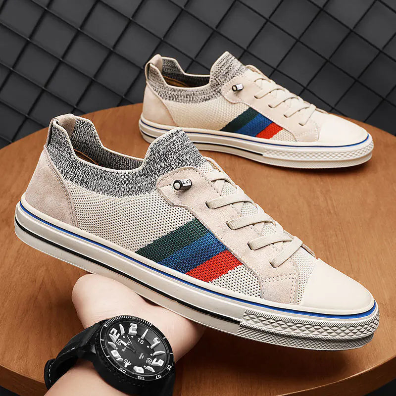 Men's Summer Breathable Canvas Lace-Up Loafers